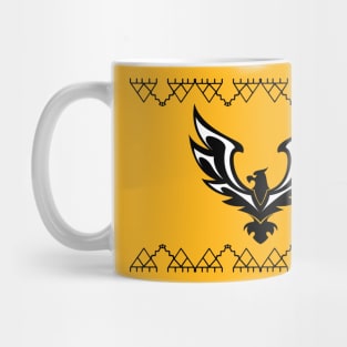 PHOENIX BIRD IN BLACK WITH NATIVE AMERICAN BORDER Mug